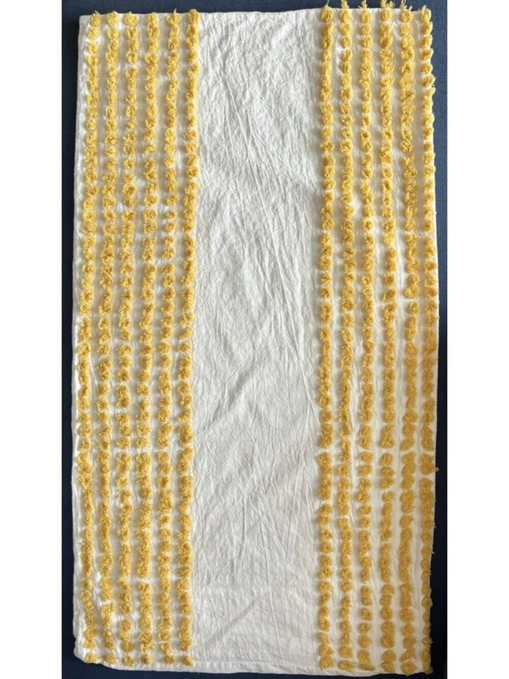 CHENILLE King Pillowcase PAIR URBAN STUDIO Linen White Gold Art Deco 100% Cotton